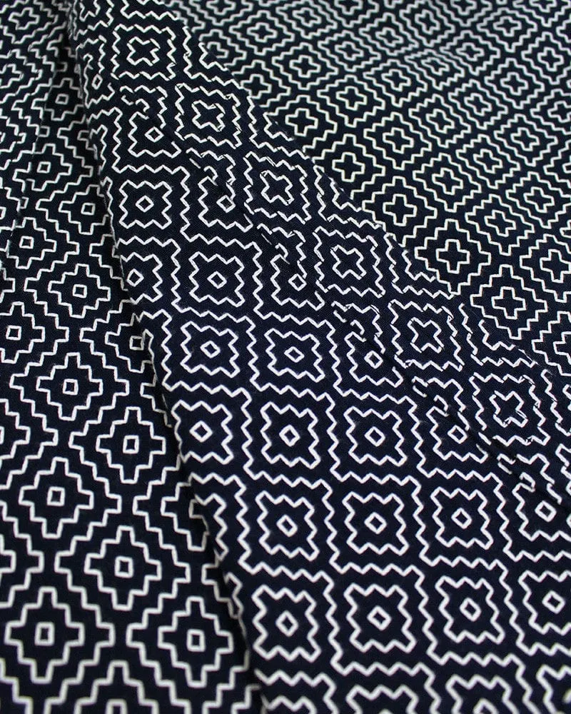 Modern Hitomezashi Dougi Jacket, Navy sold by Kiriko product image thumbnail 2