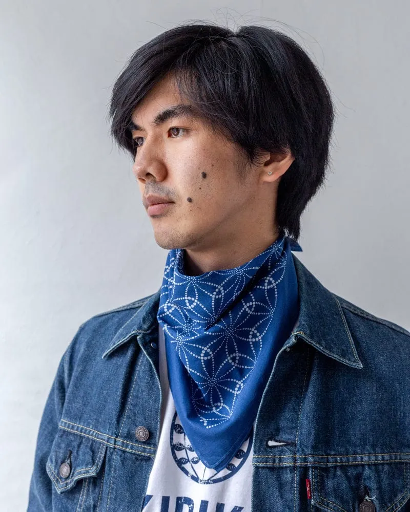 Aizawa Lightweight Indigo Bandana, Shippou Dots sold by Kiriko product image thumbnail 2