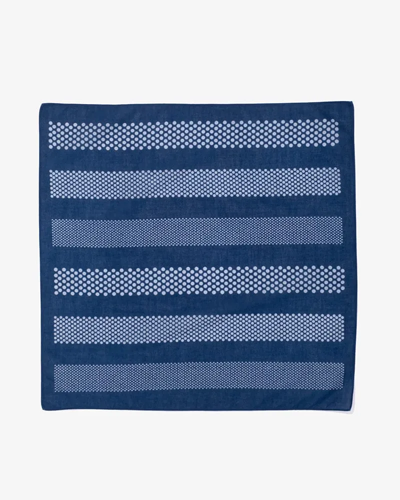 Aizawa Lightweight Indigo Bandana, Boarder and Multi-Dots sold by Kiriko product image thumbnail 2