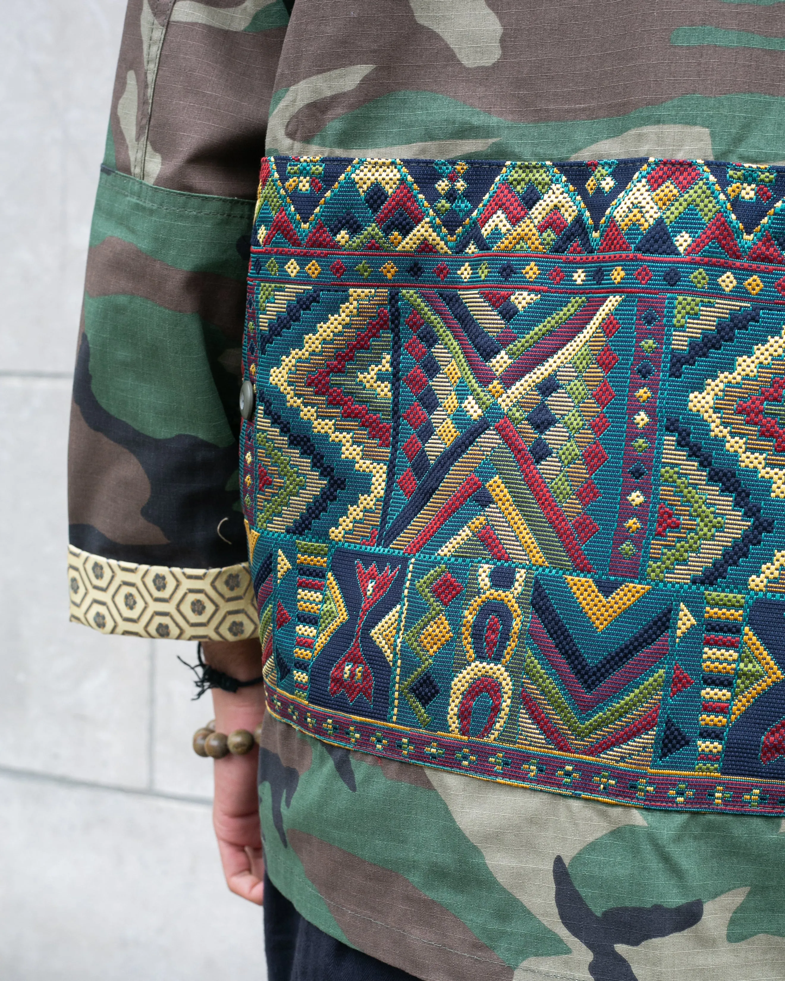Kiriko Custom Military Jacket, Camo Patched, Geometric Multi Pattern sold by Kiriko product image thumbnail 4