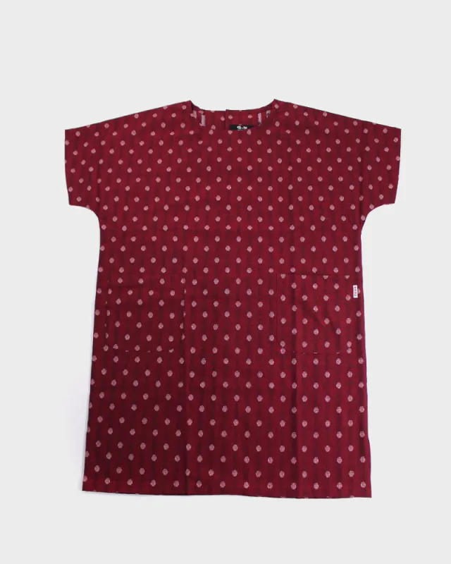 ToK Pocket Dress, Oversized, Red with Polka Dots sold by Kiriko