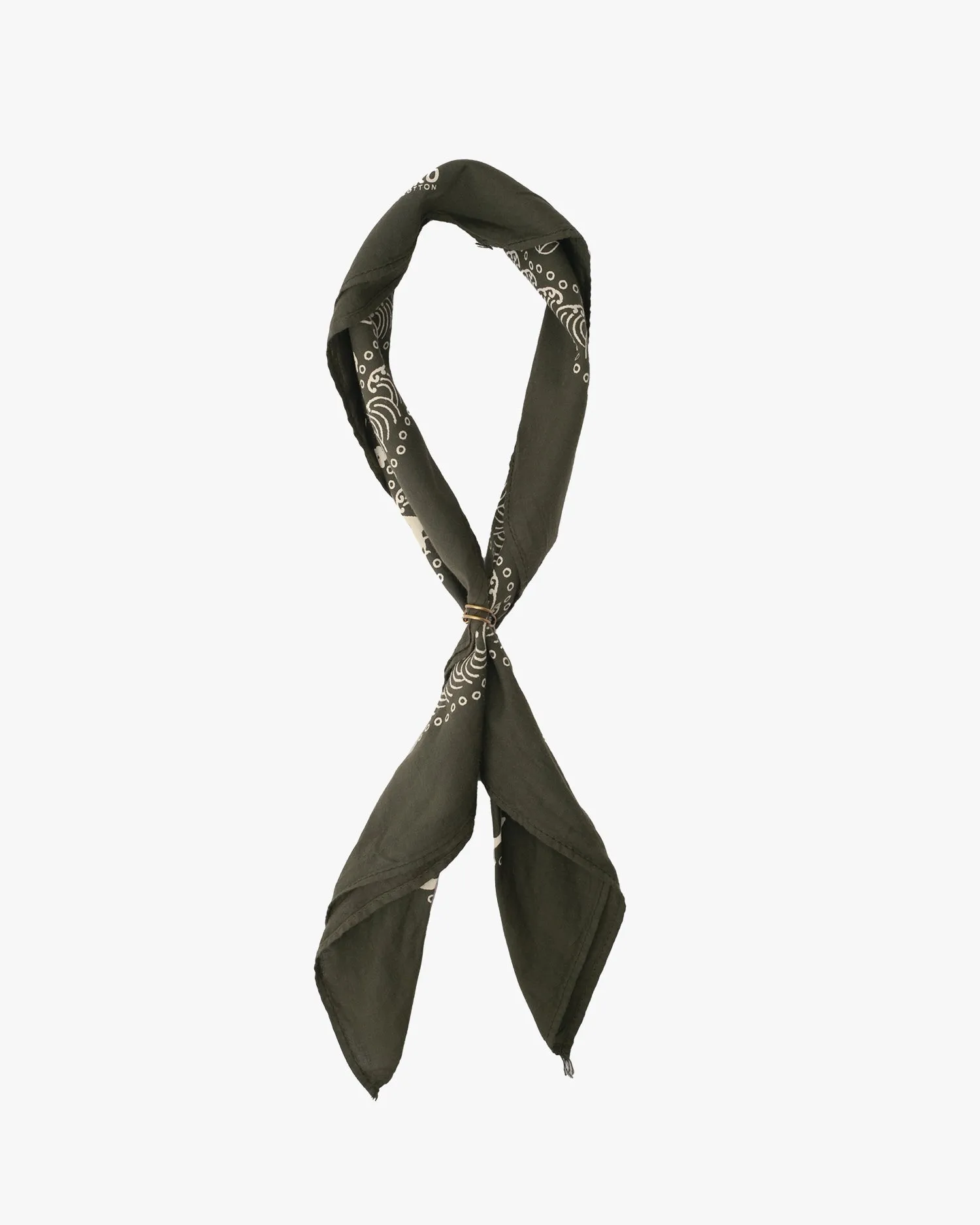 Kiriko Original Screen Printed, Custom-Dyed Bandana, Momotaro - Dark Green sold by Kiriko product image thumbnail 5