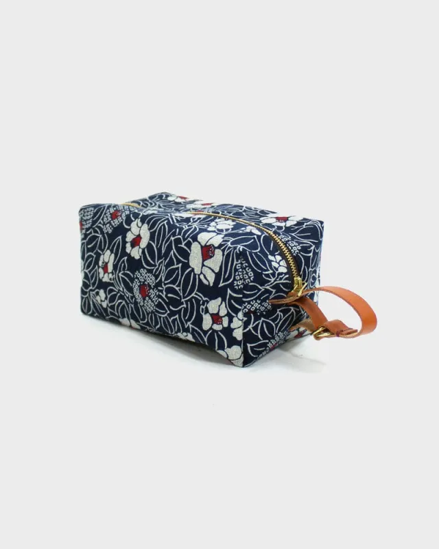 Kiriko Original Dopp Kit, Indigo Tsubaki sold by Kiriko