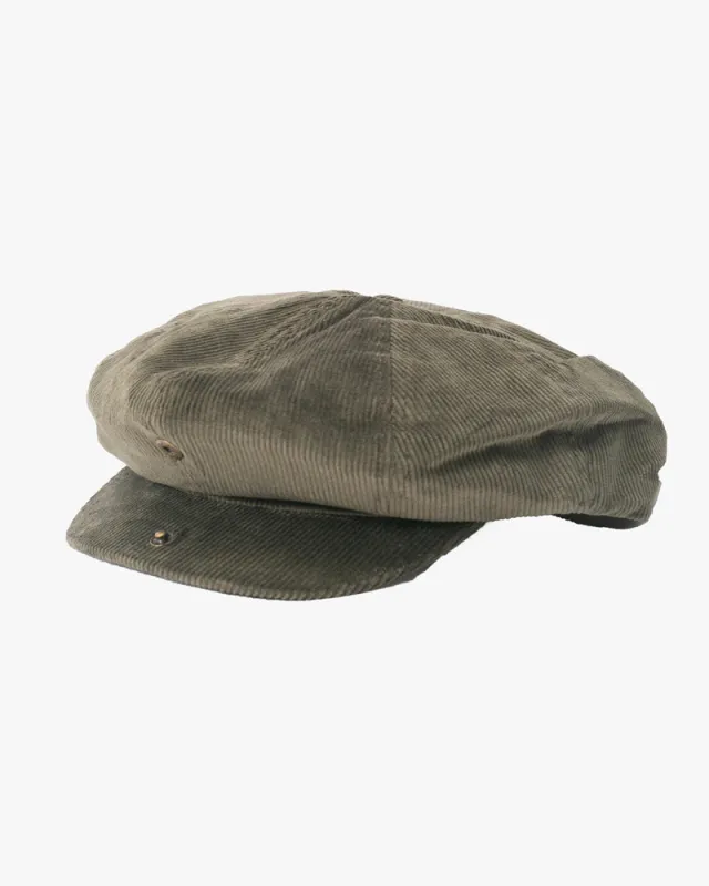 Newsboy Cap, Brixton, Brood, Green Corduroy sold by Kiriko