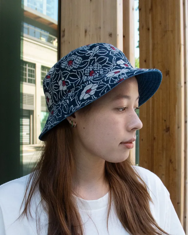 Kiriko Original Indigo Bucket Hat, Reversible, Indigo Tsubaki Denim sold by Kiriko