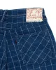 Japanese Repro Twill Cotton Chinos, Indigo with Large Grid, Yamane Brand - 34" sold by Kiriko