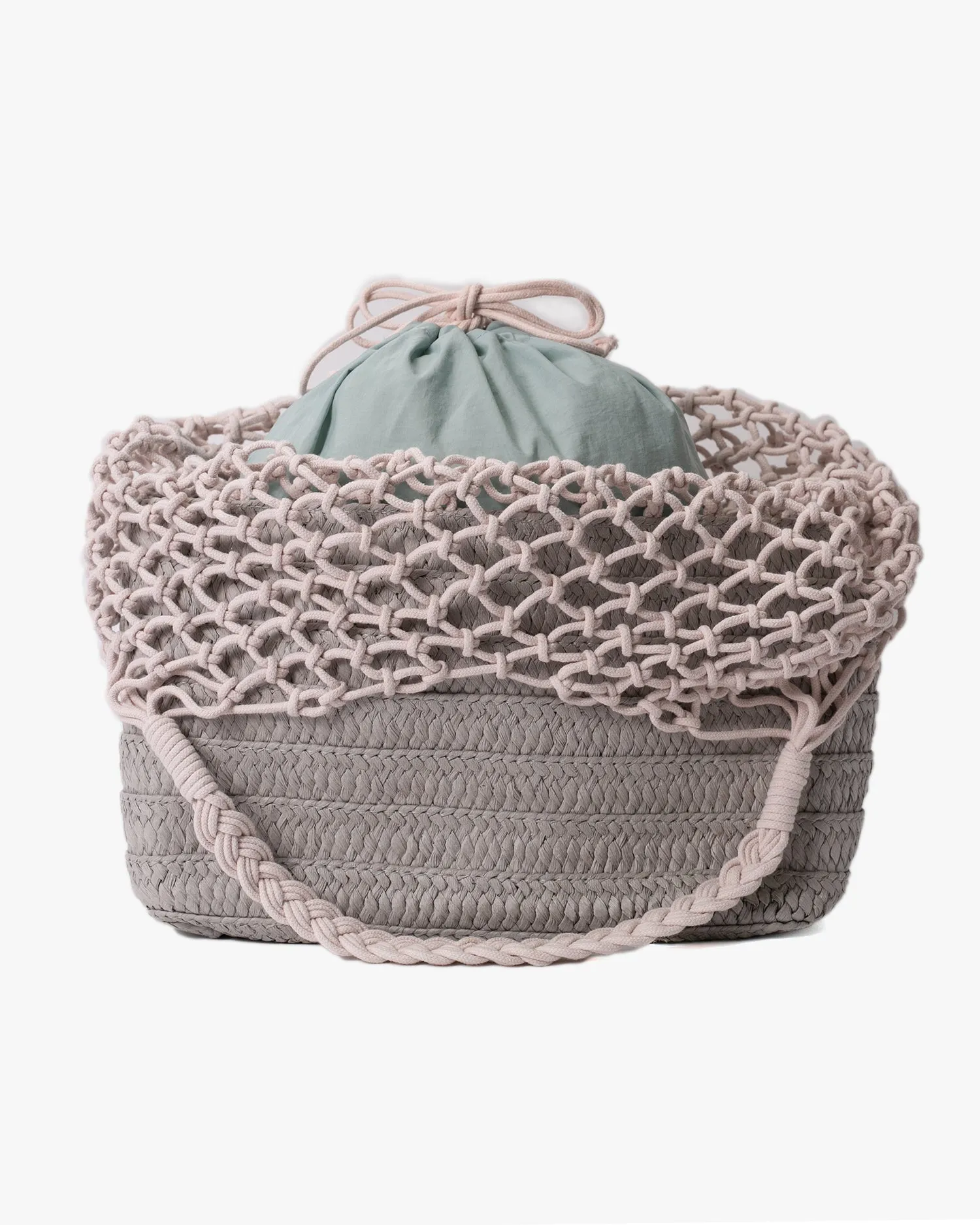 Trellis Tote Bag, Bisque, Gray sold by Kiriko product image thumbnail 5