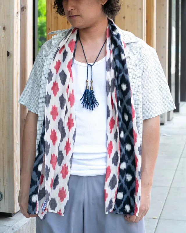 Kiriko Original Scarf, Triple Split, Indian Kasuri, #8 sold by Kiriko