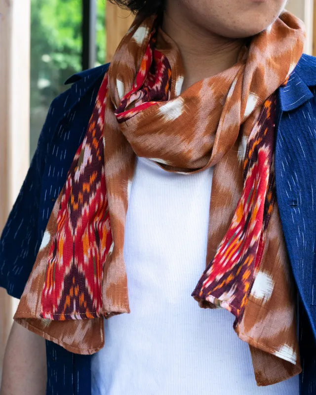 Kiriko Original Scarf, Triple Split, Indian Kasuri, #10 sold by Kiriko