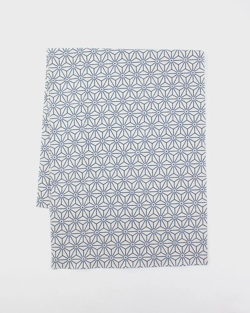 Kiriko Original Scarf, Classic, Cream with Indigo Asanoha sold by Kiriko product image thumbnail 2