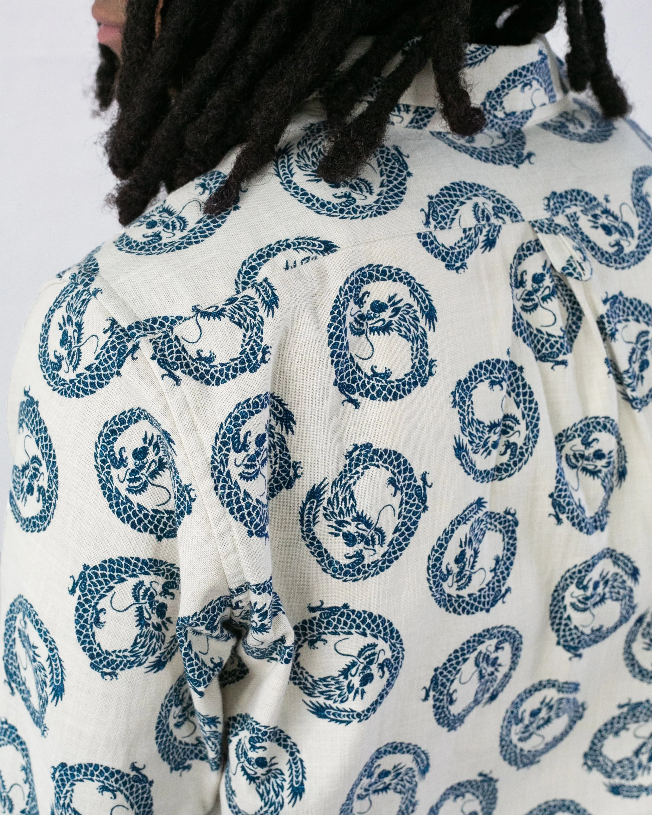 Kiriko Original Shirt, Long Sleeve Button-Up, Cream Dragon sold by Kiriko product image thumbnail 4