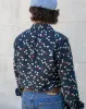 Kiriko Original Shirt, Long Sleeve Button-Up, Indigo Chidori with Red sold by Kiriko