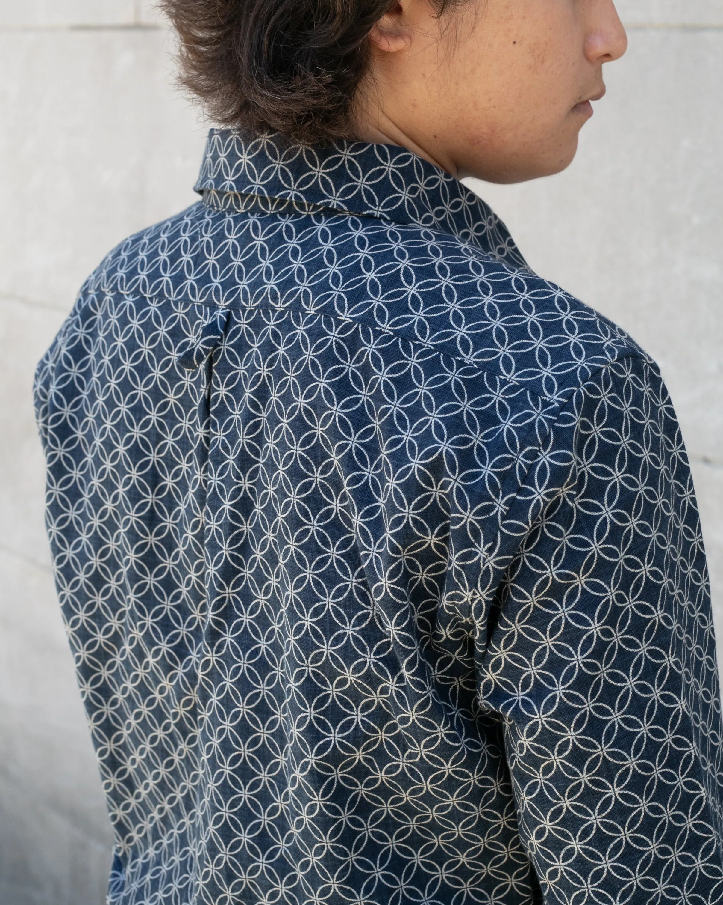 Kiriko Original Shirt, Long Sleeve Button-Up, Indigo Shippou sold by Kiriko product image thumbnail 4