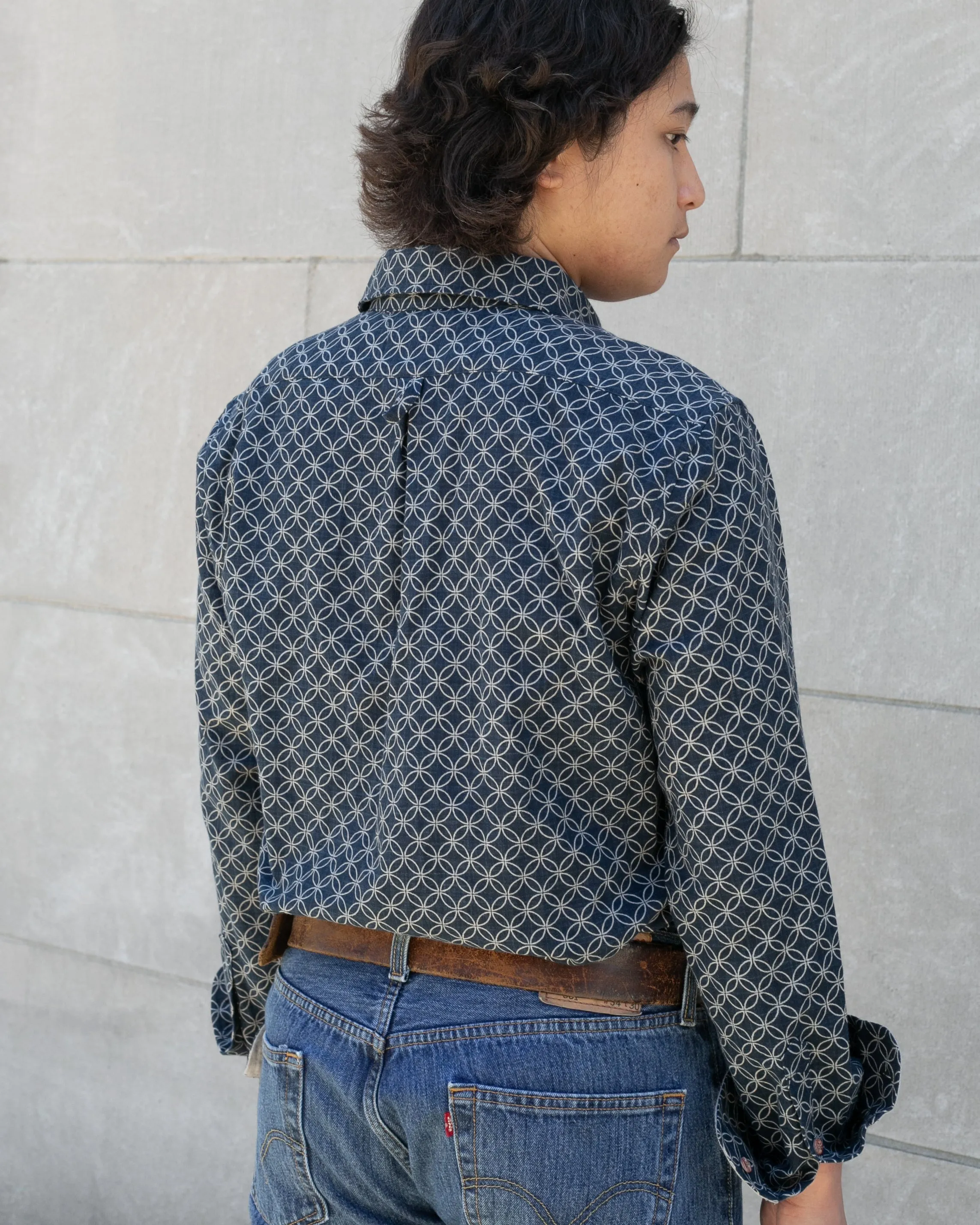 Kiriko Original Shirt, Long Sleeve Button-Up, Indigo Shippou sold by Kiriko product image thumbnail 2