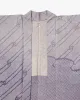 Vintage Haori Jacket, Full Shibori, Lavender Abstract Lines sold by Kiriko