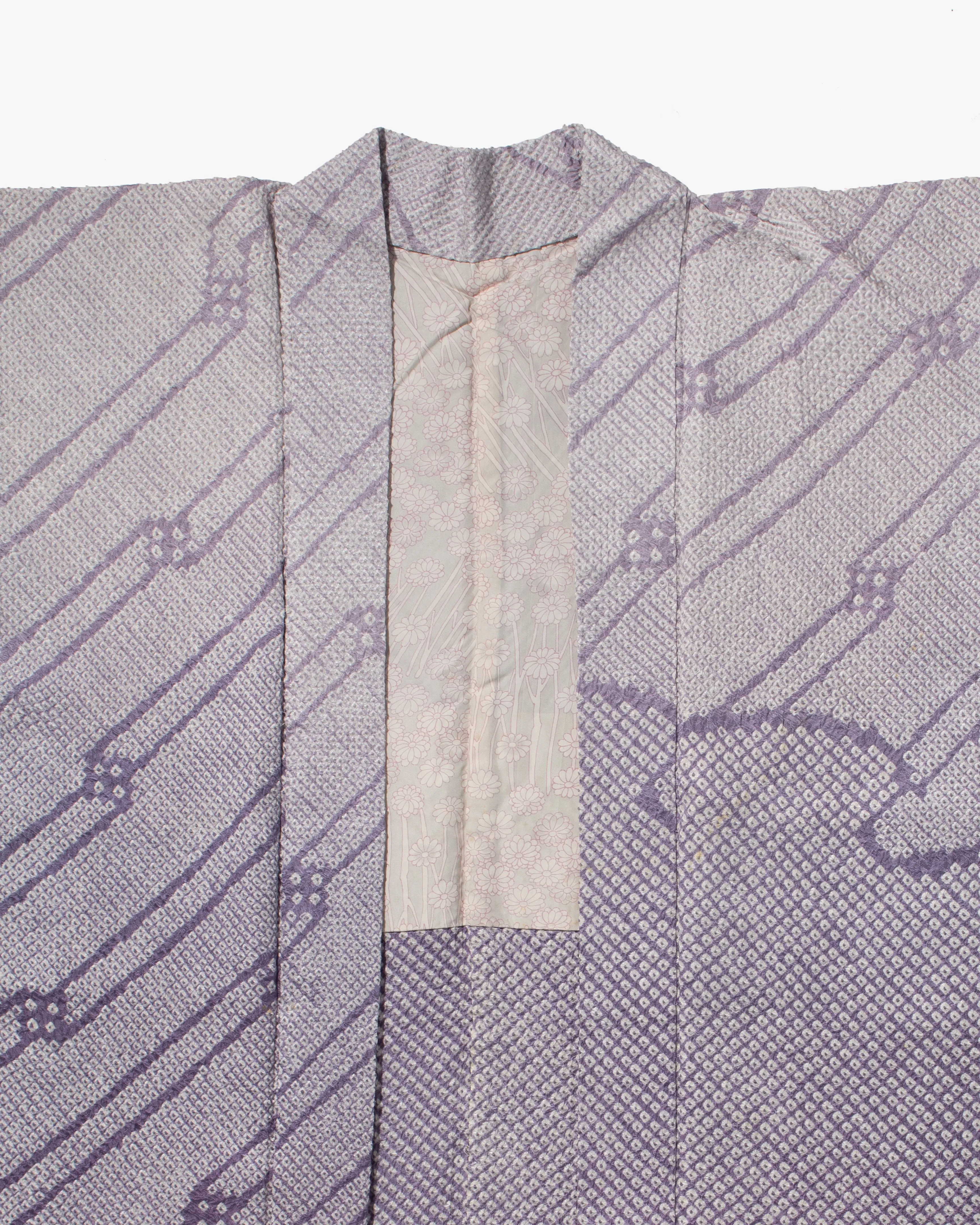 Vintage Haori Jacket, Full Shibori, Lavender Abstract Lines sold by Kiriko product image thumbnail 2