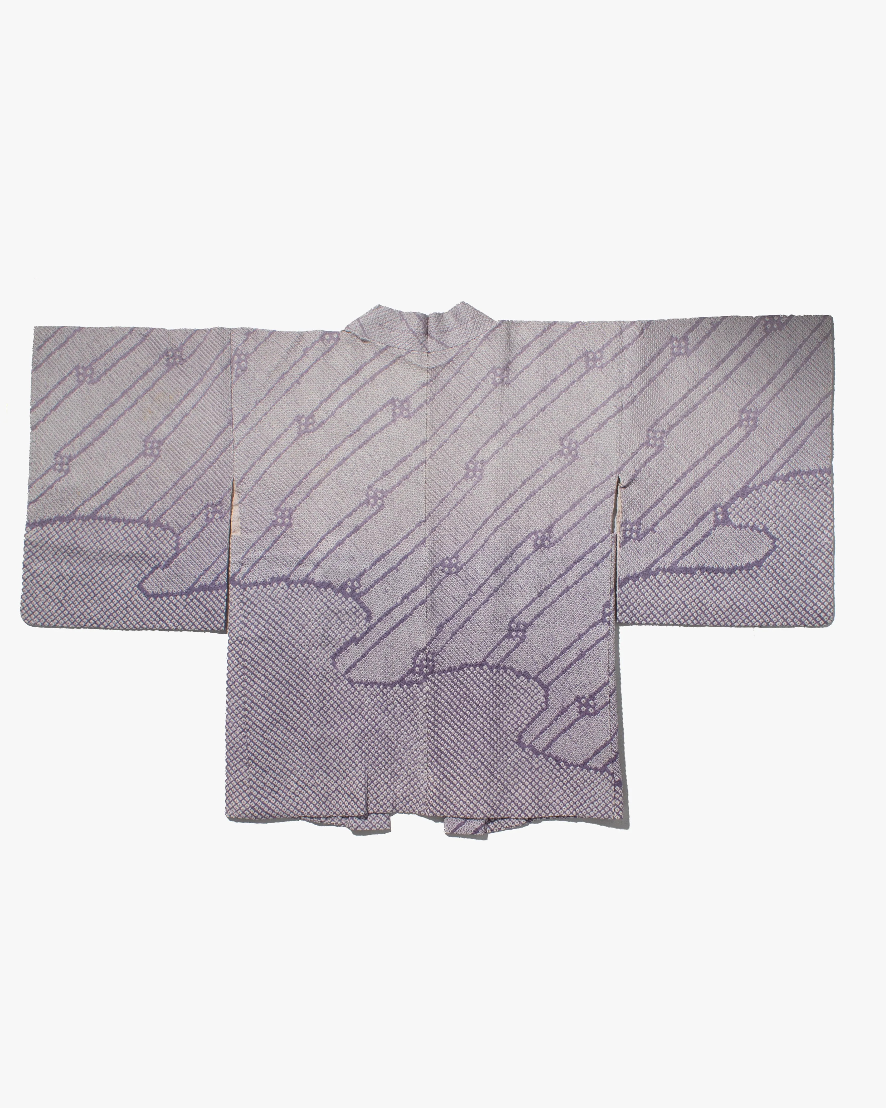 Vintage Haori Jacket, Full Shibori, Lavender Abstract Lines sold by Kiriko product image thumbnail 3