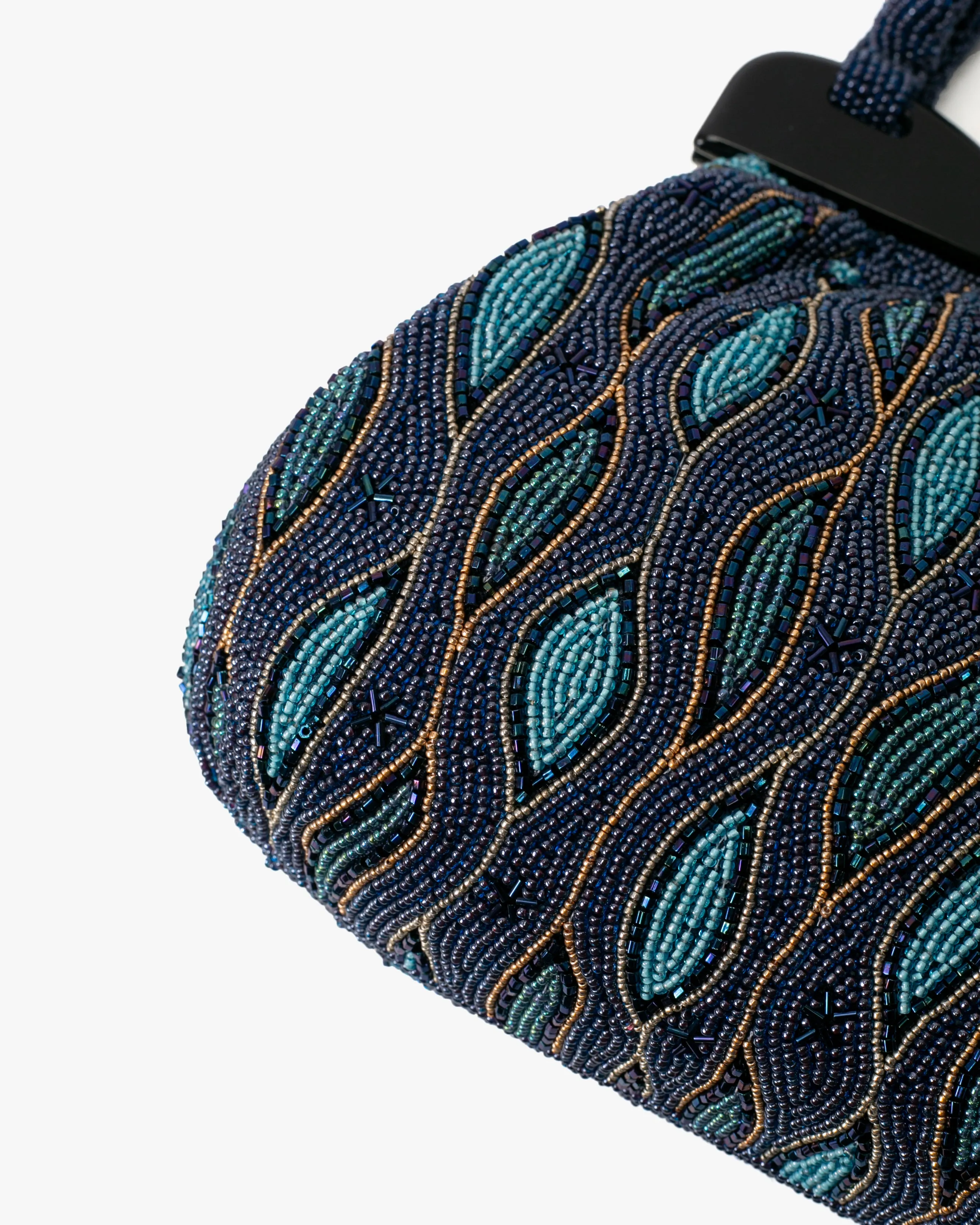 Vintage Bag, Purse, Beaded, Blue Waves sold by Kiriko product image thumbnail 4