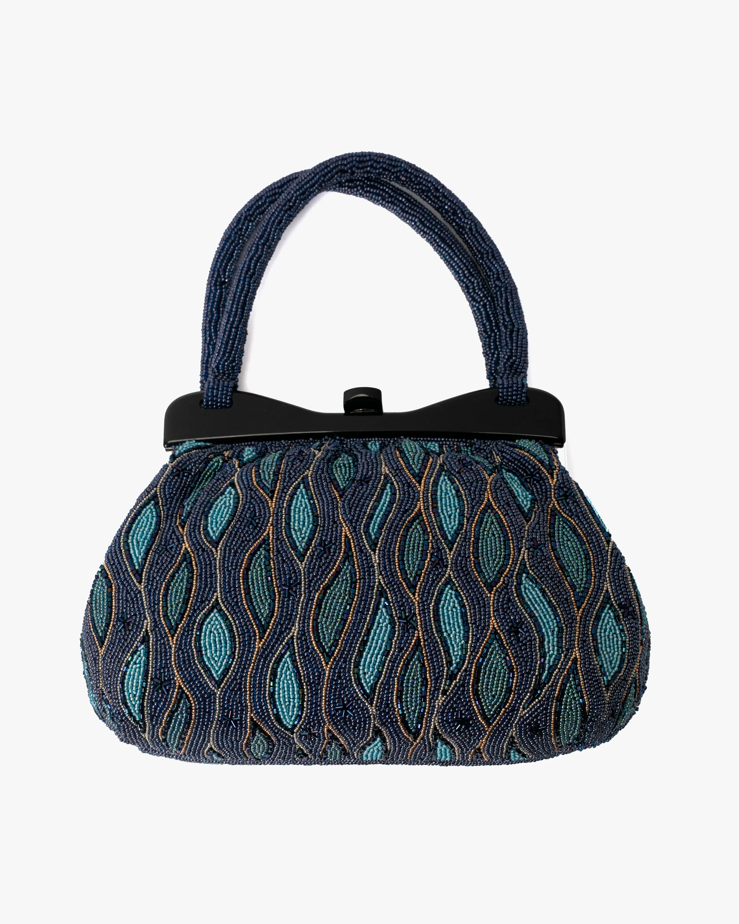 Vintage Bag, Purse, Beaded, Blue Waves sold by Kiriko product image thumbnail 5