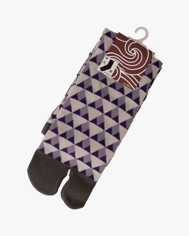 Wa Modern, Tabi Socks, Crew, Eggplant Sankaku(M/L) sold by Kiriko