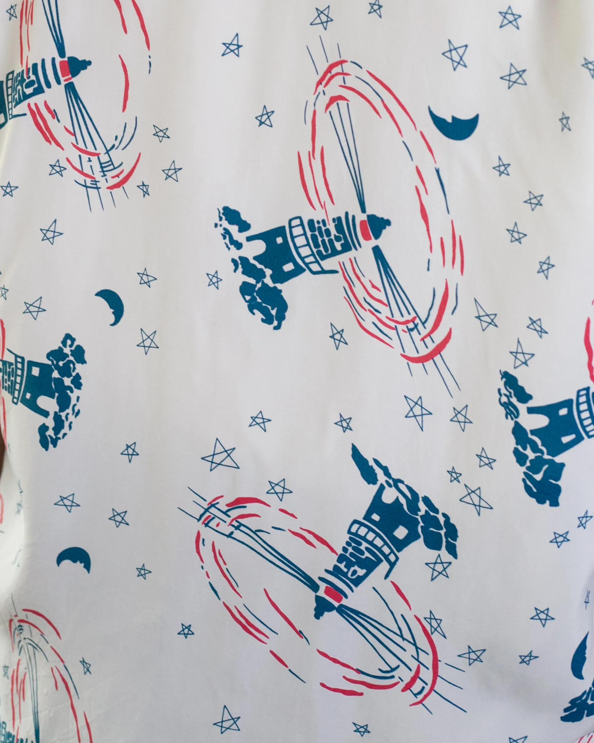 Japanese Repro Shirt, Aloha Short Sleeve, Sun Surf Brand, White and Blue Lighthouse - M sold by Kiriko product image thumbnail 5