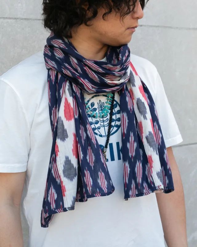 Kiriko Original Scarf, Triple Split, Indian Kasuri, #3 sold by Kiriko