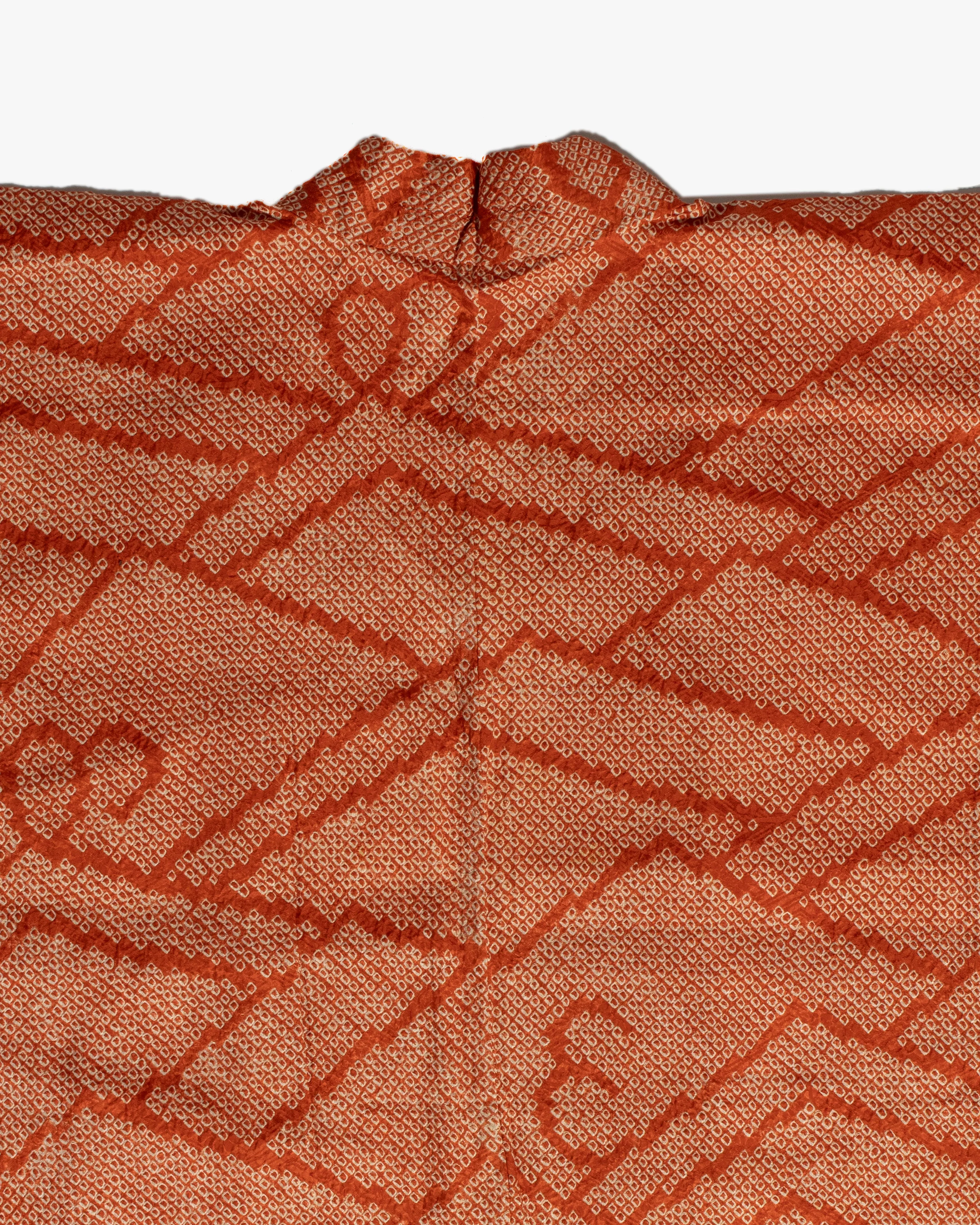 Vintage Haori Jacket, Full Shibori, Burnt Orange with White sold by Kiriko product image thumbnail 4