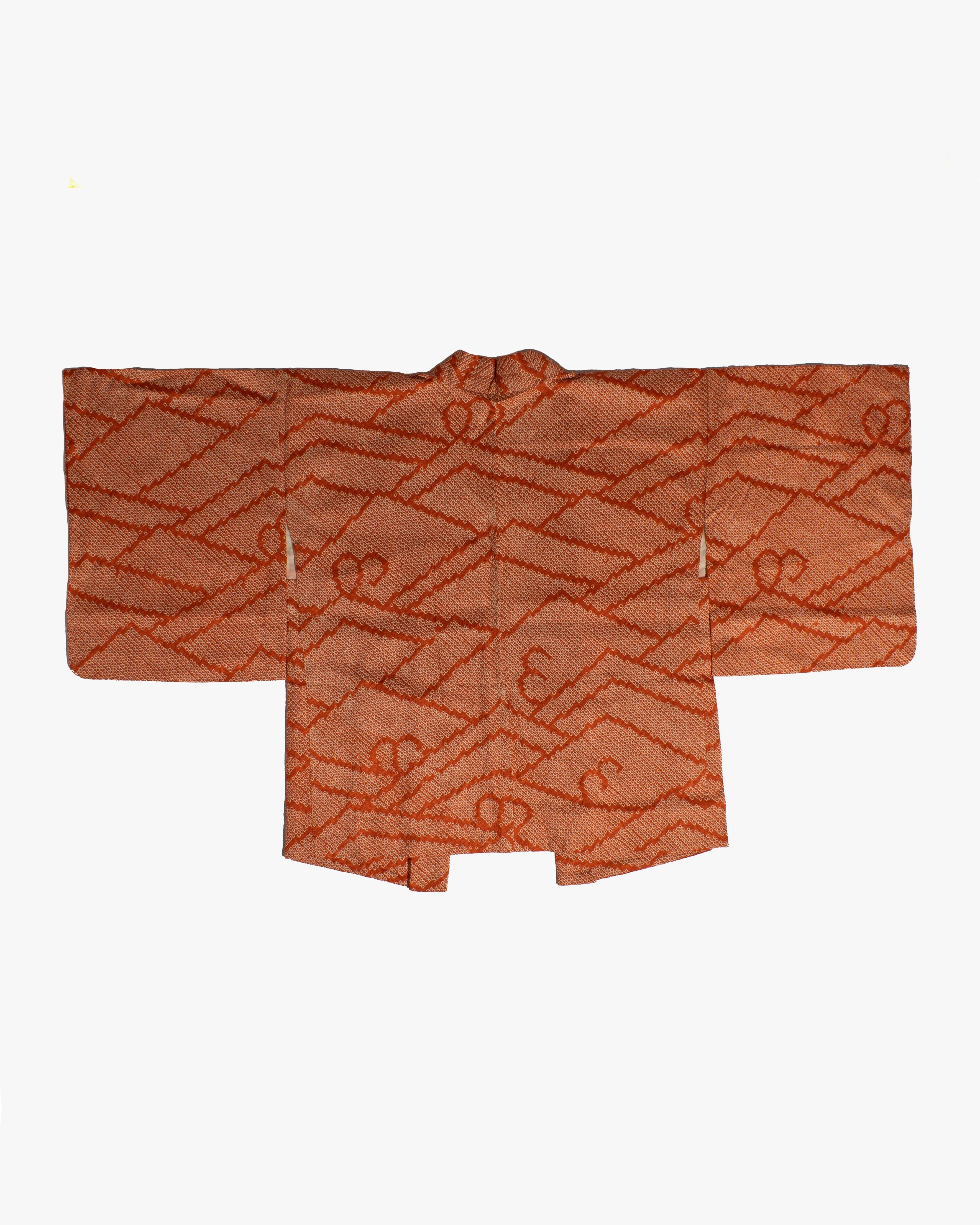 Vintage Haori Jacket, Full Shibori, Burnt Orange with White sold by Kiriko product image thumbnail 3