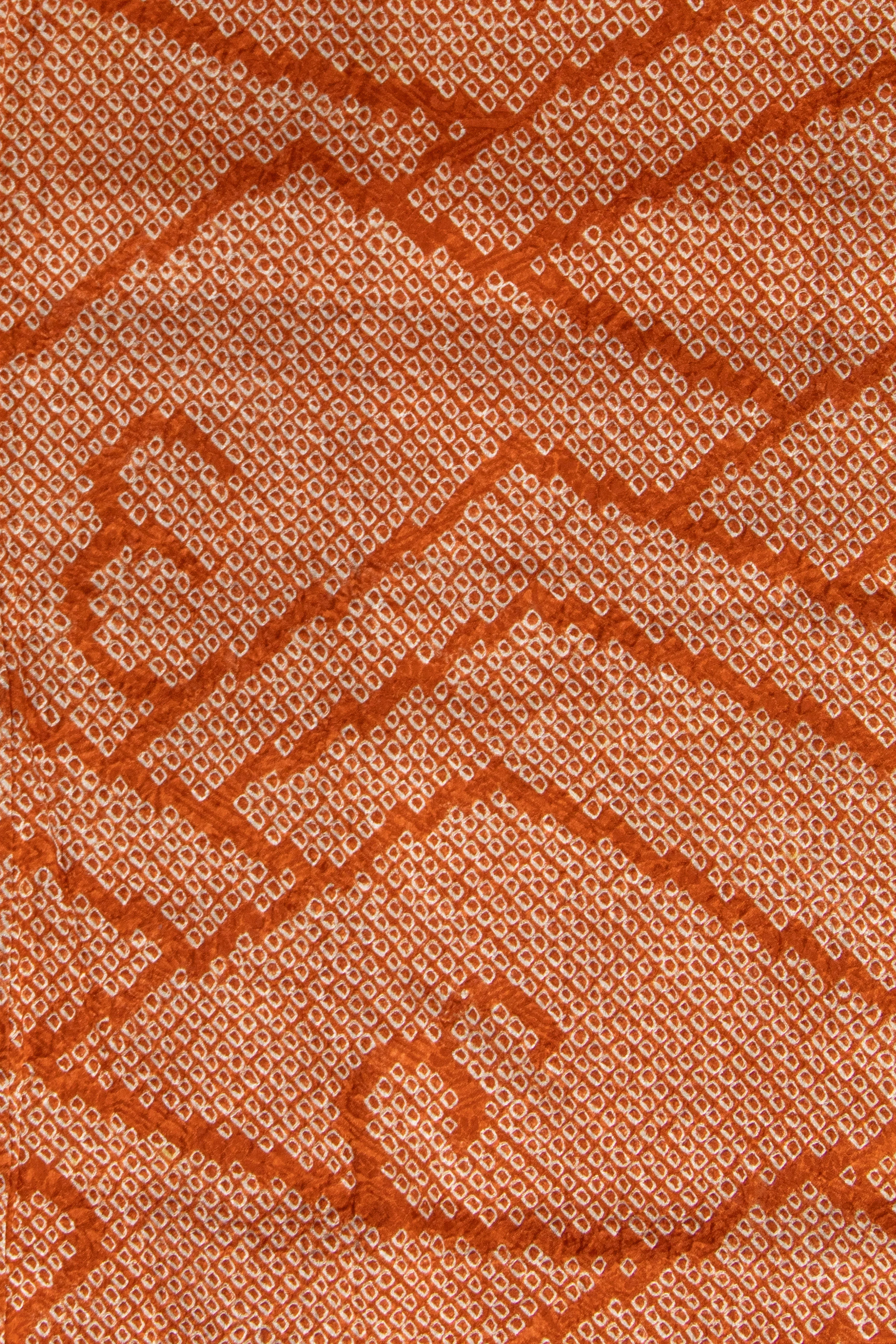 Vintage Haori Jacket, Full Shibori, Burnt Orange with White sold by Kiriko product image thumbnail 5