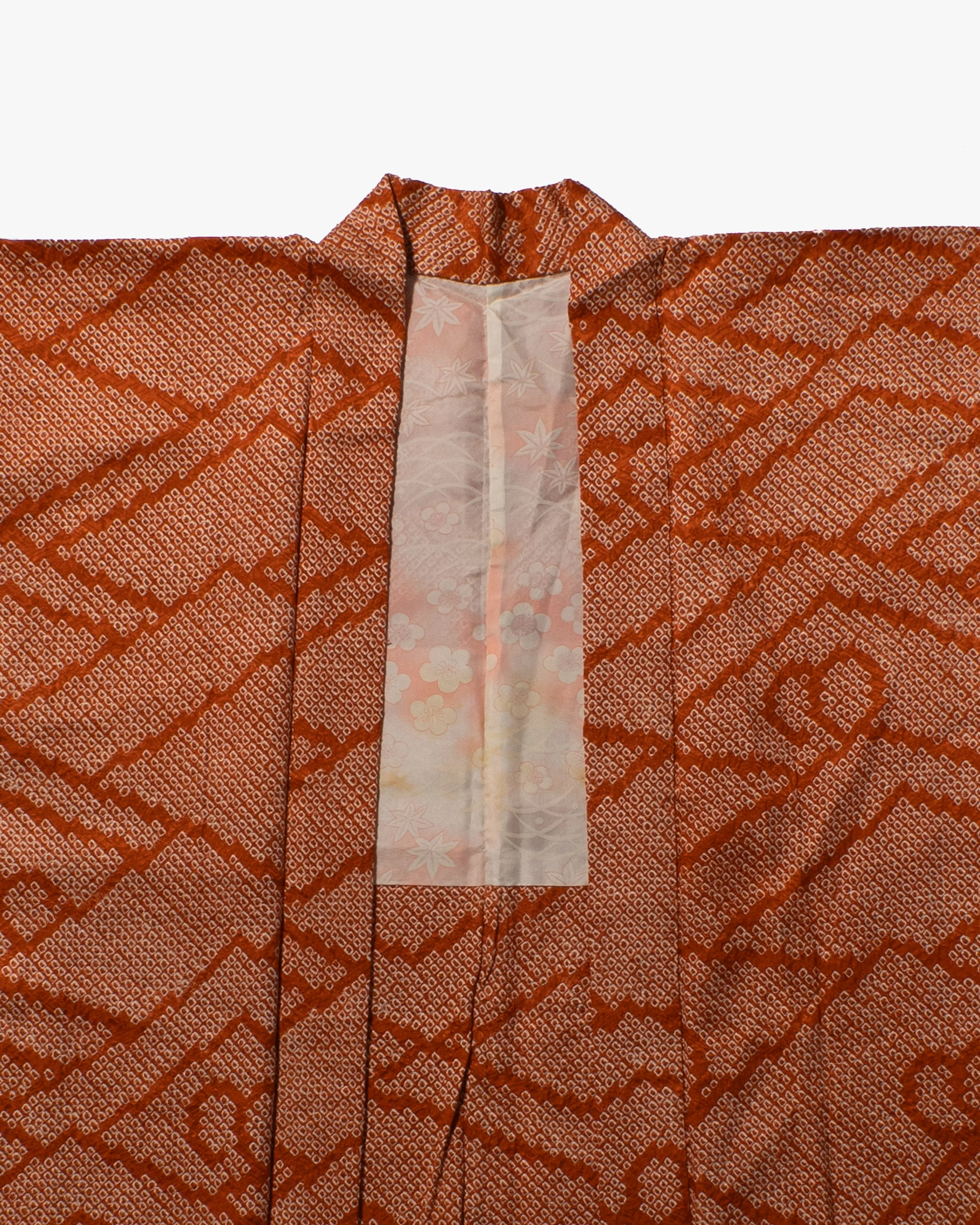 Vintage Haori Jacket, Full Shibori, Burnt Orange with White sold by Kiriko product image thumbnail 2