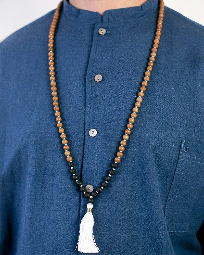 Wa-Modern Shirt, Long Sleeve Button-Up, Mandarin Collar, Teal sold by Kiriko product image thumbnail 2