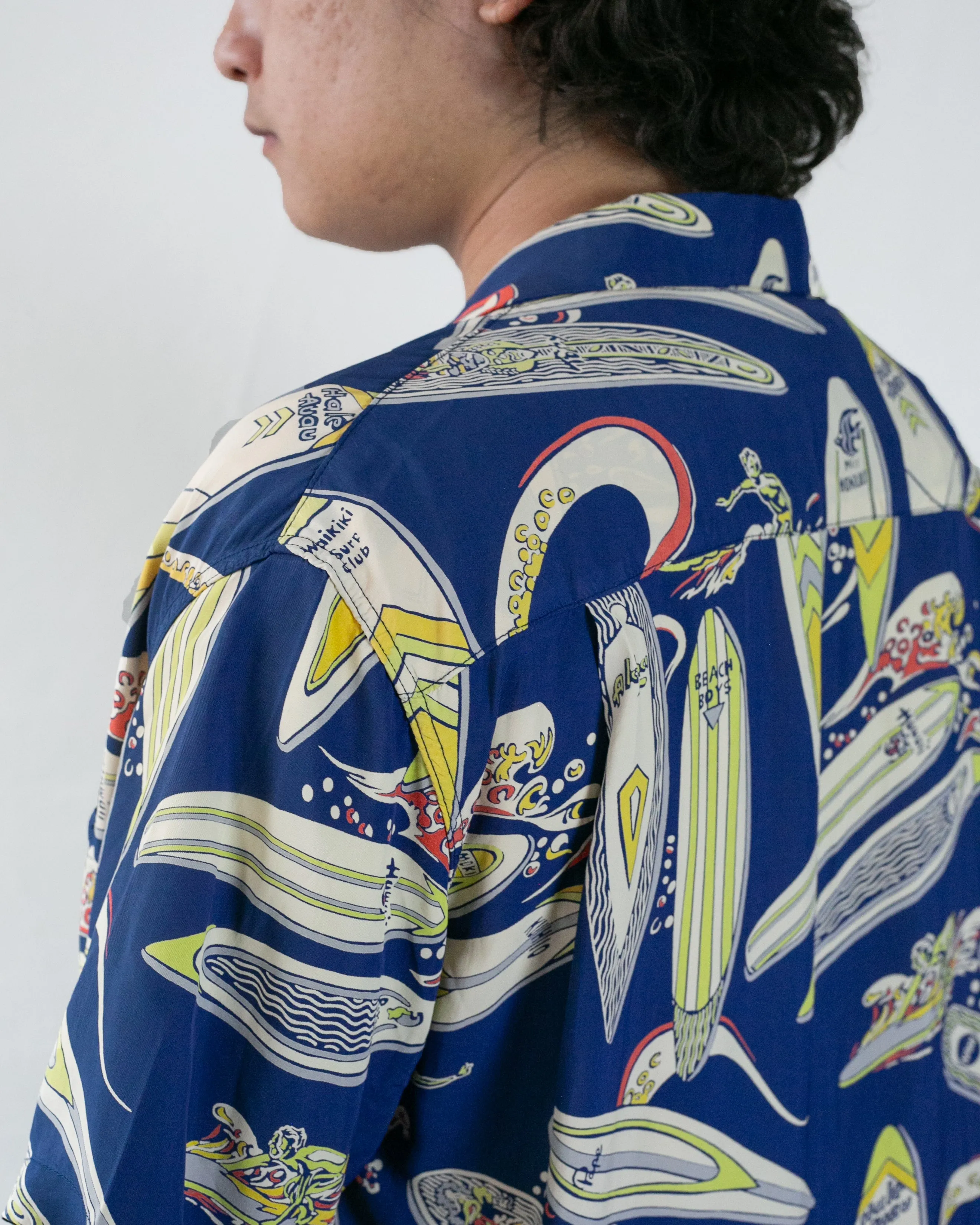 Japanese Repro Shirt, Aloha Short Sleeve, Sun Surf Brand, Royal Blue and Cream/Yellow - L sold by Kiriko product image thumbnail 4