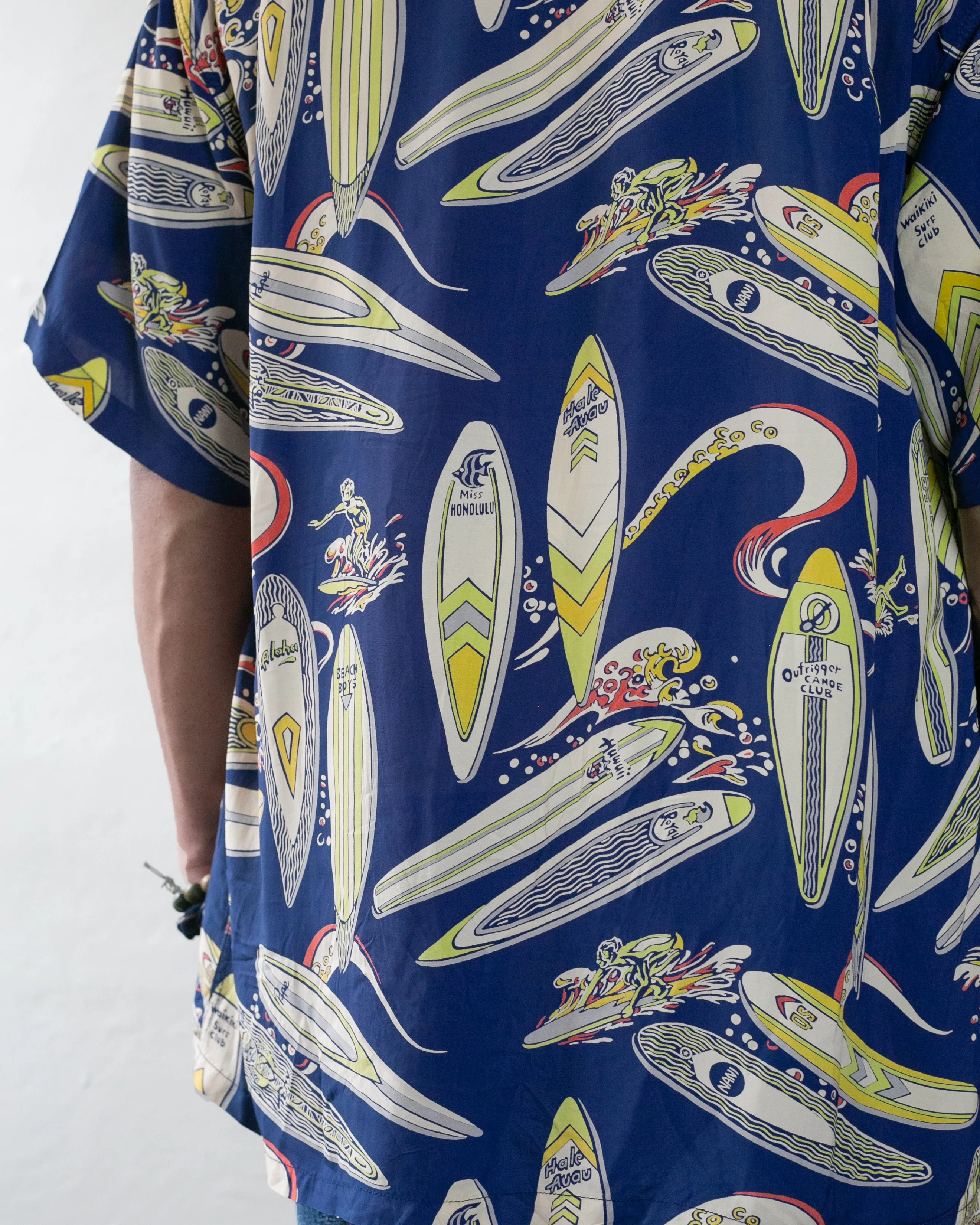 Japanese Repro Shirt, Aloha Short Sleeve, Sun Surf Brand, Royal Blue and Cream/Yellow - L sold by Kiriko product image thumbnail 5