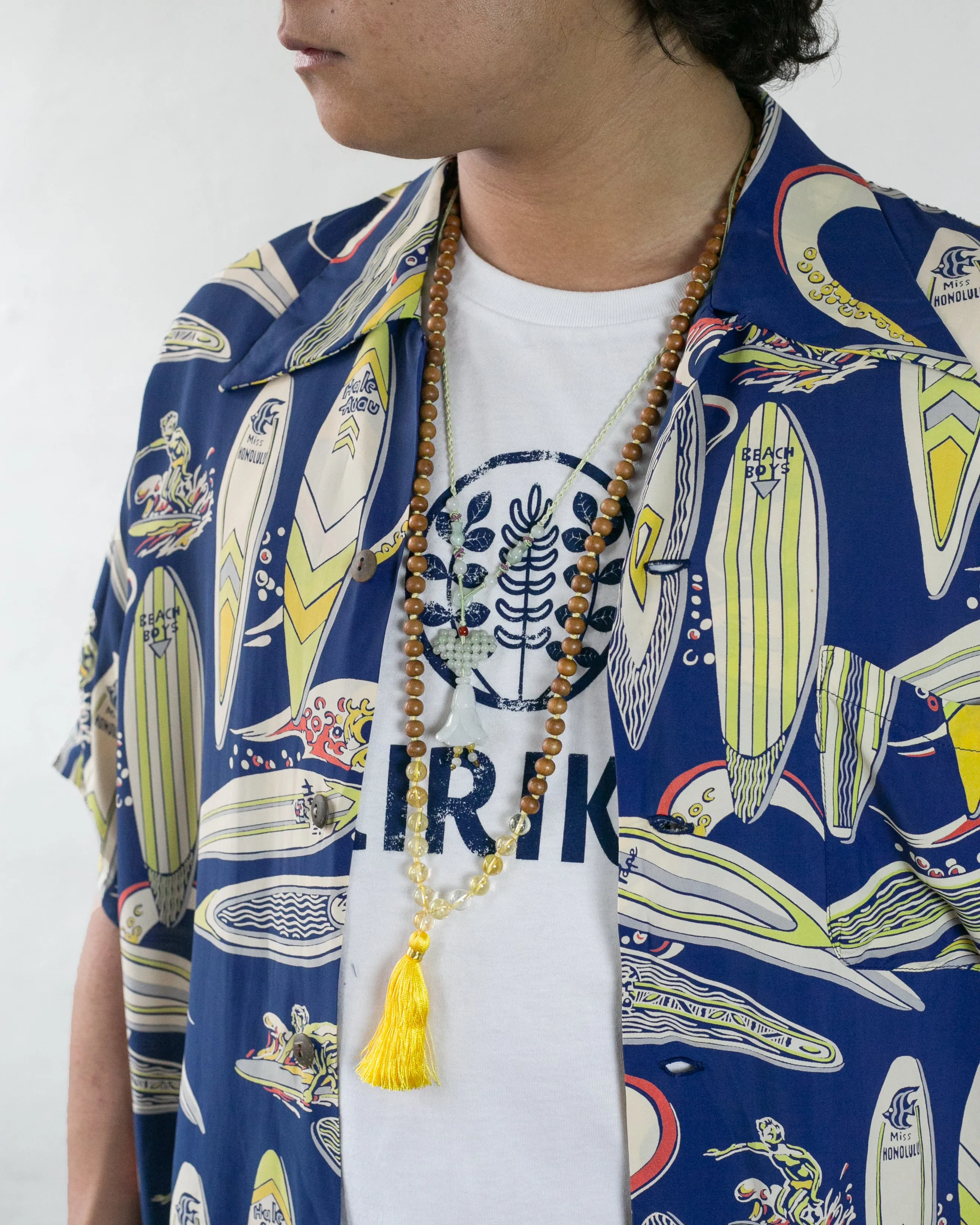 Japanese Repro Shirt, Aloha Short Sleeve, Sun Surf Brand, Royal Blue and Cream/Yellow - L sold by Kiriko product image thumbnail 3