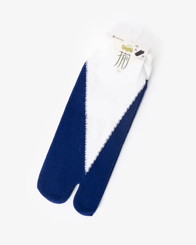 Wa Modern, Tabi Socks, Kasane-iro, White and Navy (M/L) sold by Kiriko