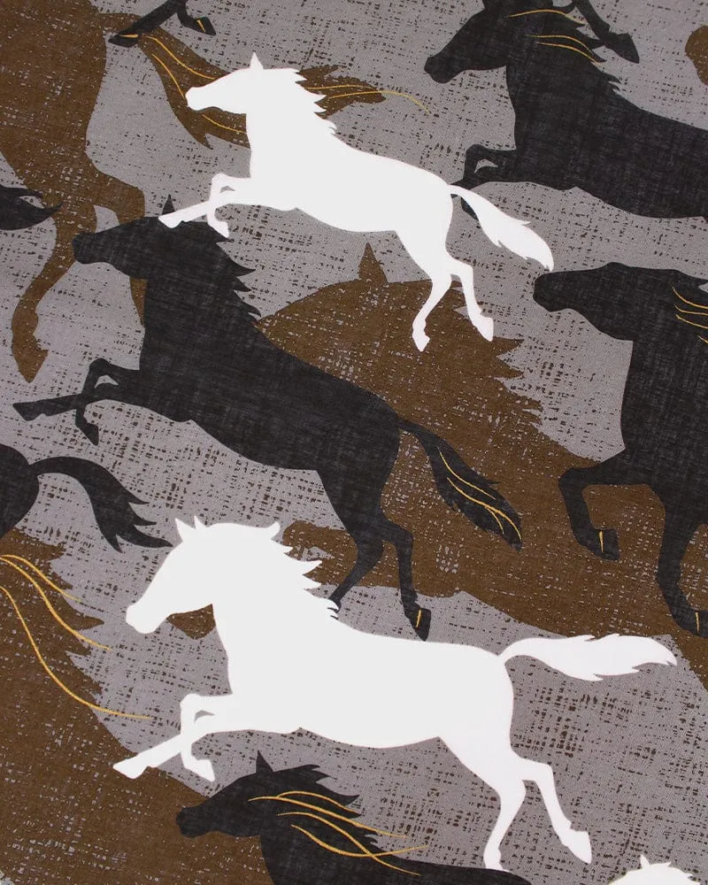 Japanese Handkerchief, Classic, Brown Horses sold by Kiriko product image thumbnail 3