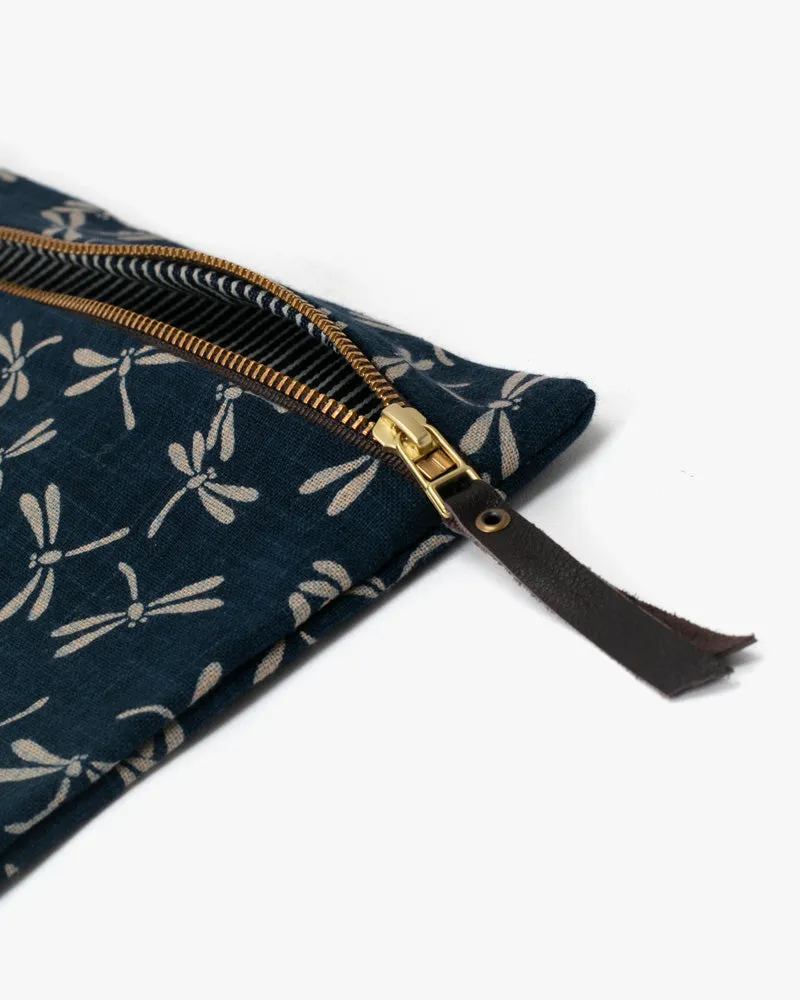 Kiriko Original Flat Medium Zipper Pouch, Indigo Large Tonbo sold by Kiriko product image thumbnail 3