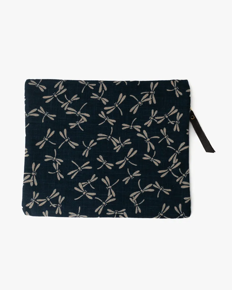 Kiriko Original Flat Medium Zipper Pouch, Indigo Large Tonbo sold by Kiriko product image thumbnail 4