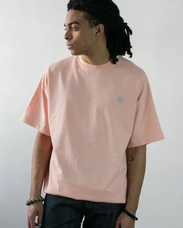 Kiriko Original Tee, Printed Daruma, Pink with Grey sold by Kiriko