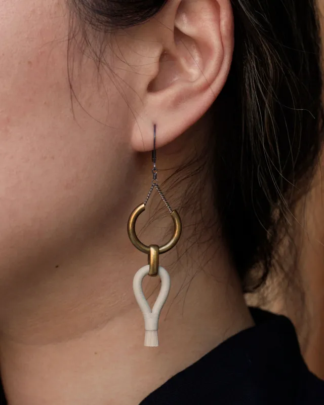 Boet Earrings, Lux, Ecru and Blonde sold by Kiriko