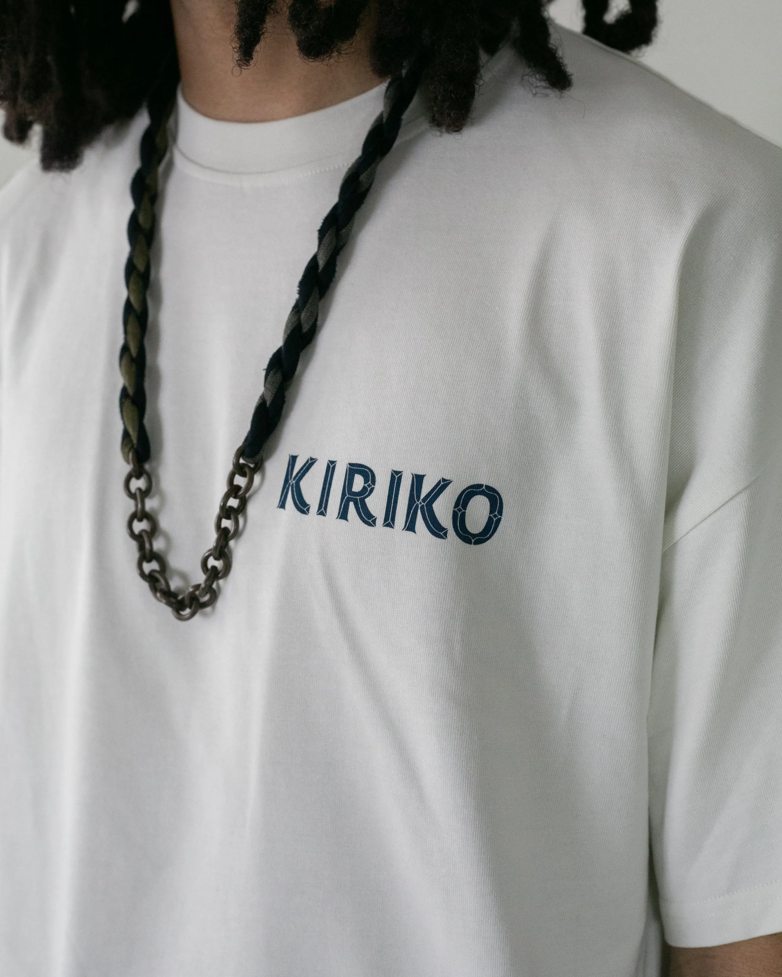 Kiriko Original Ainu Tee, Cream with Indigo, Sky Blue and Gold sold by Kiriko product image thumbnail 3