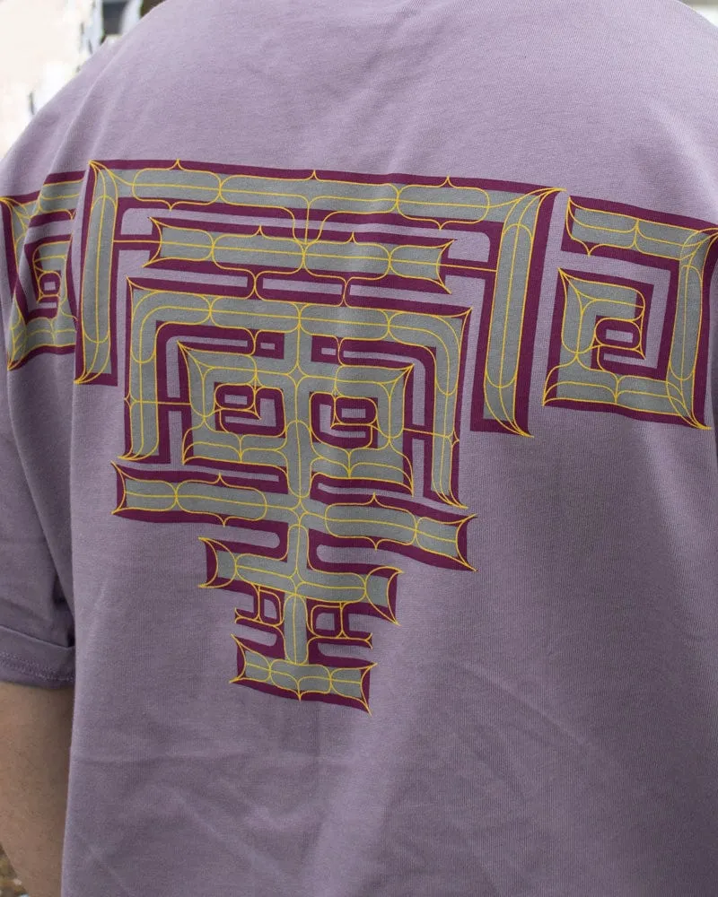 Kiriko Original Ainu Tee, Lavender with Eggplant, Grey, and Gold sold by Kiriko product image thumbnail 4