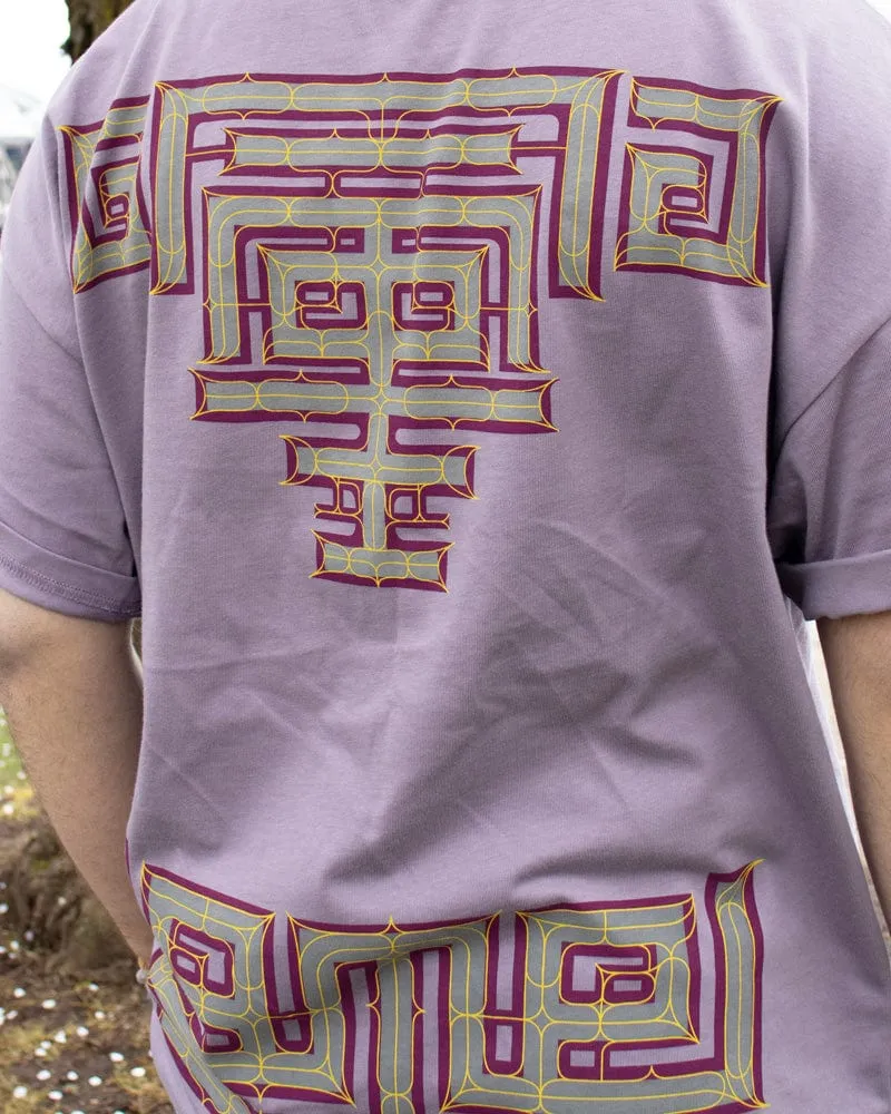 Kiriko Original Ainu Tee, Lavender with Eggplant, Grey, and Gold sold by Kiriko product image thumbnail 3