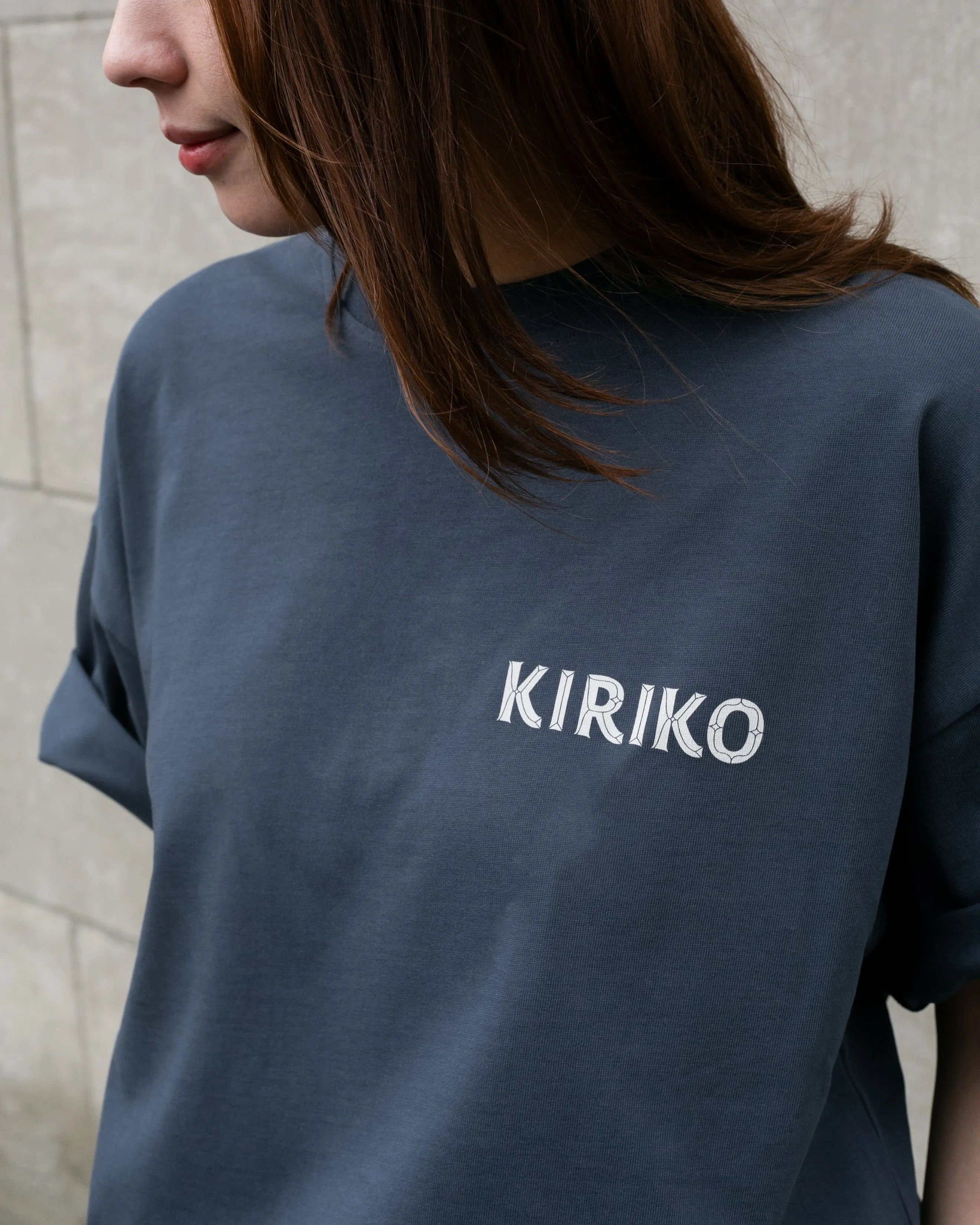 Kiriko Original Ainu Tee, Steel Blue with White, Teal and Gold sold by Kiriko product image thumbnail 3