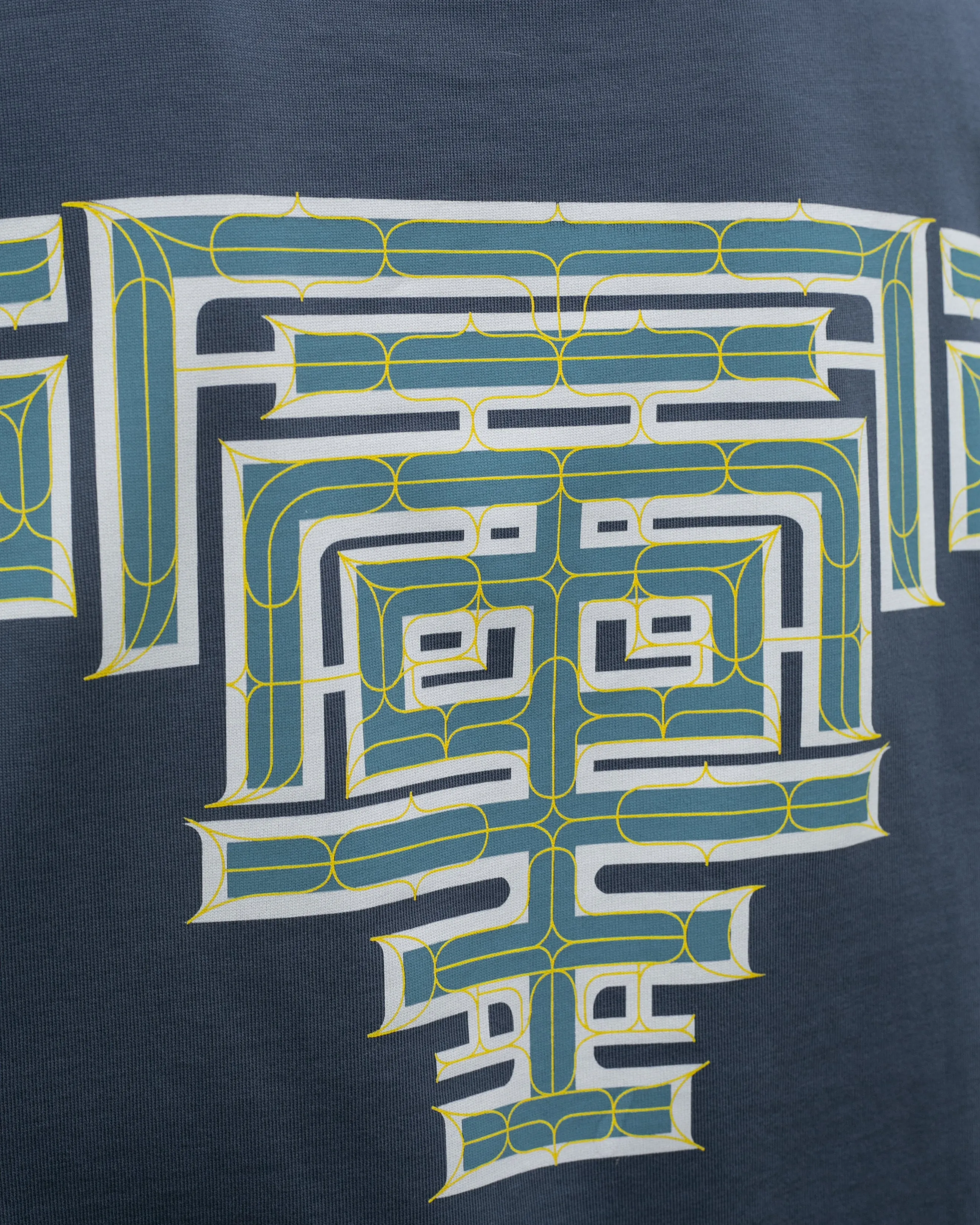 Kiriko Original Ainu Tee, Steel Blue with White, Teal and Gold sold by Kiriko product image thumbnail 4