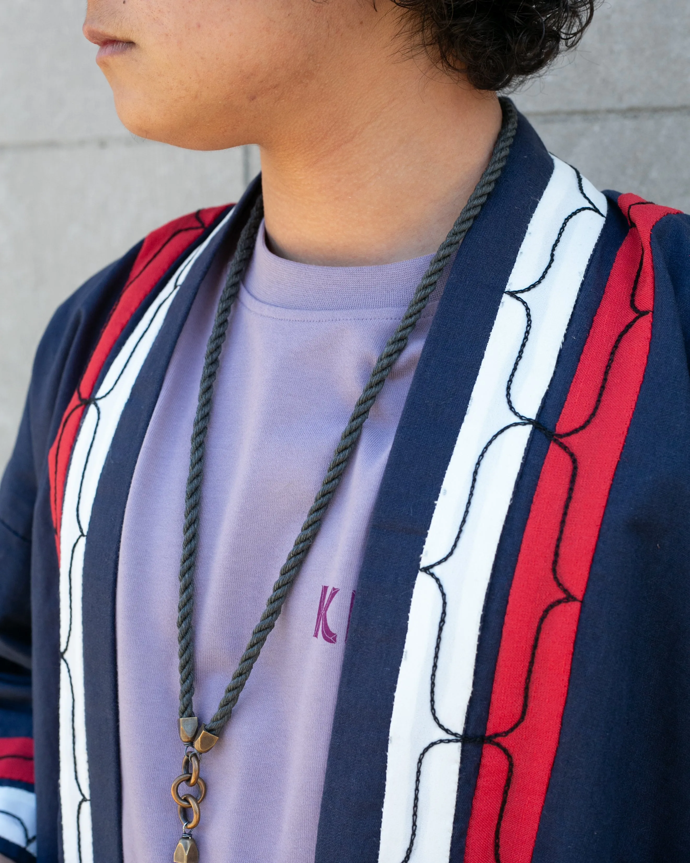 Vintage Ainu Jacket, Short, Indigo with Red and White Patterns sold by Kiriko product image thumbnail 5