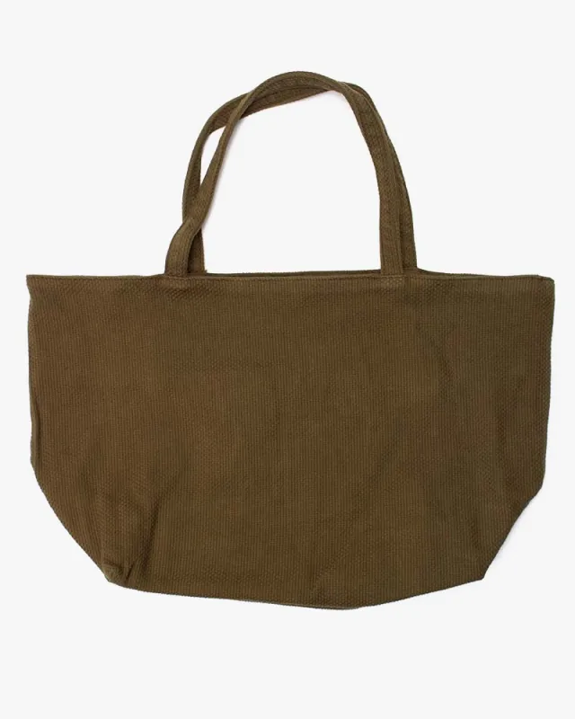 Prospective Flow Tote, Sashiko, Olive sold by Kiriko