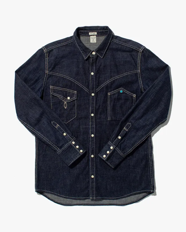 Japanese Repro Denim Casual Shirt, Mynt Brand, Long Sleeve Button-Up - XL sold by Kiriko