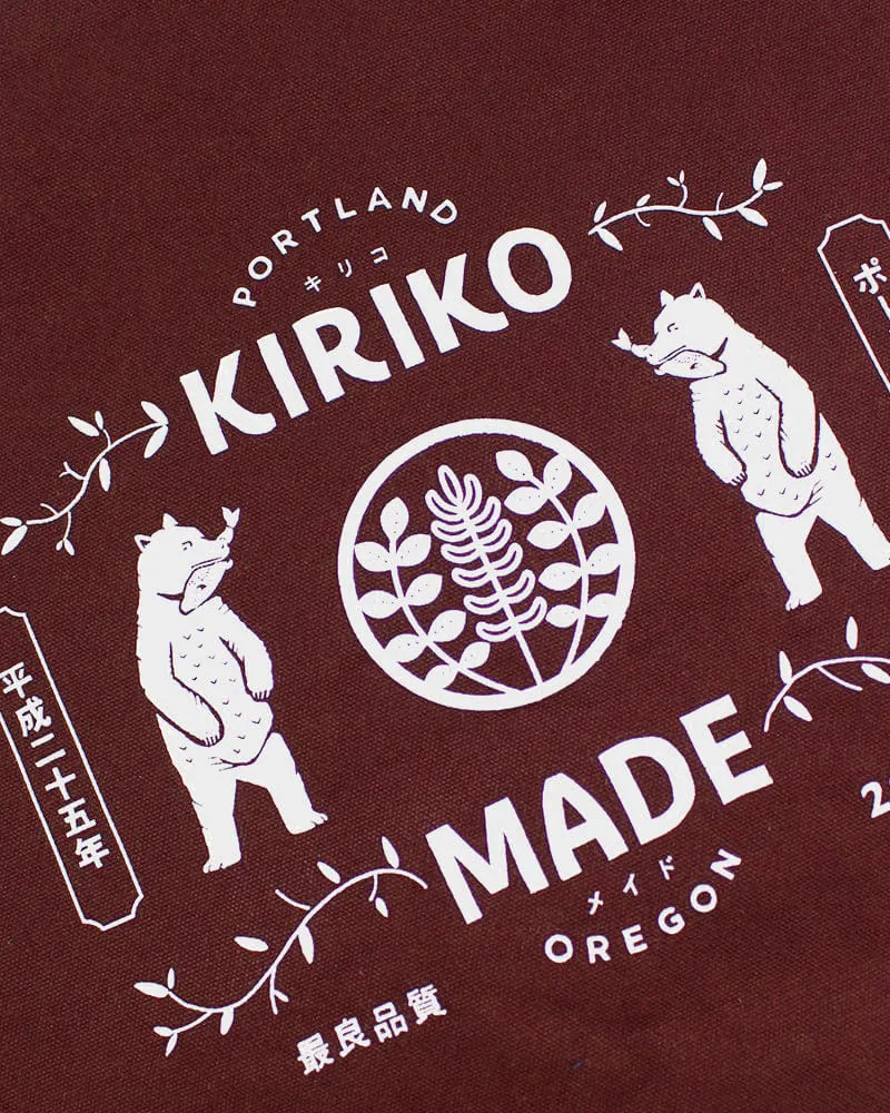 Kiriko Original Tote, Large, Canvas, Brick Red Bear sold by Kiriko product image thumbnail 2