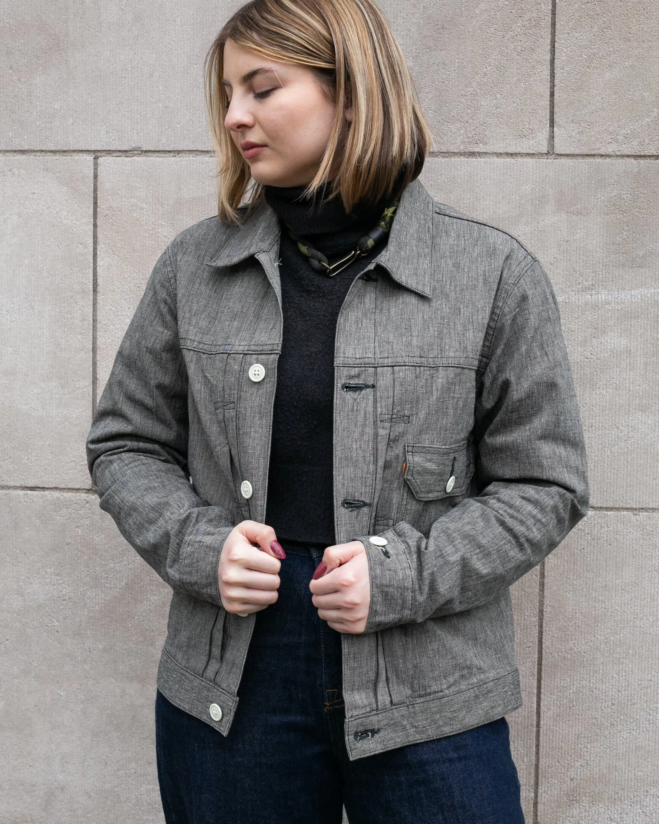 Japanese Repro Type 1 Cotton Chambray Trucker Jacket, Burgus Plus Brand - 38 sold by Kiriko